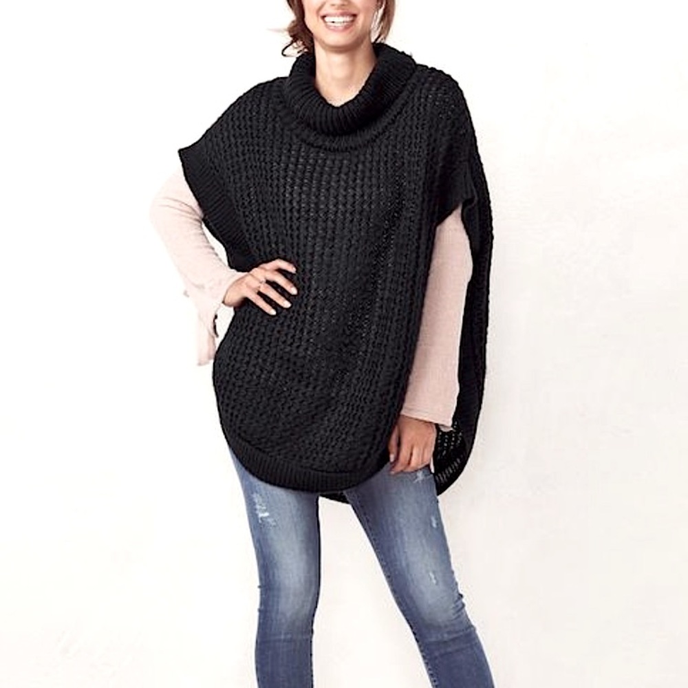 LC Lauren Conrad Slouchy Turtleneck Poncho
